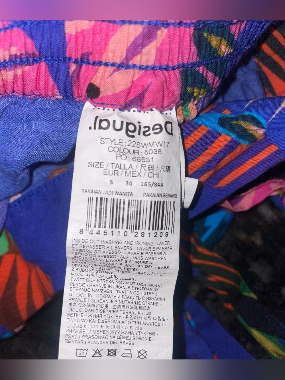 New! Desigual Slit Culottes Tie Waist Tropical Butterfly Print Wide Leg Pants🦋 S - Picture 9 of 11